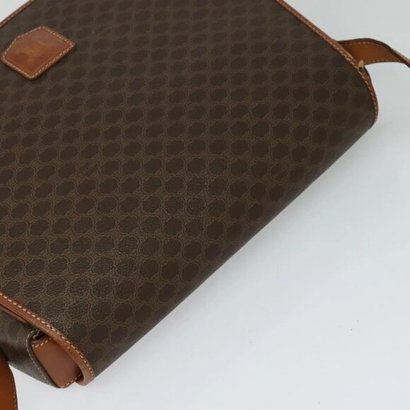 CELINE Macadam Canvas Shoulder Bag PVC Leather Brown Gold Auth bs25678 - Picture 7 of 16